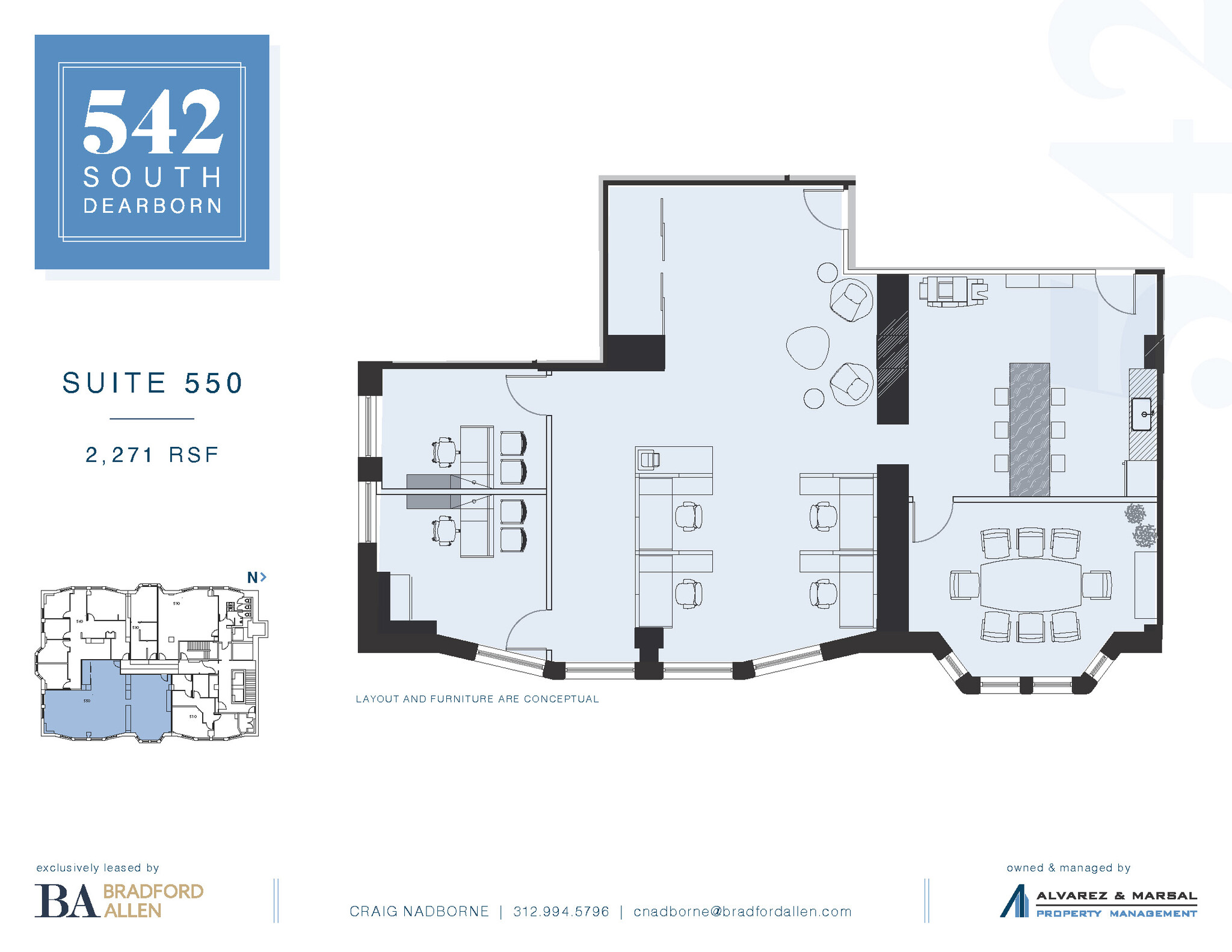 542-550 S Dearborn St, Chicago, IL à louer Plan d’étage- Image 1 de 5