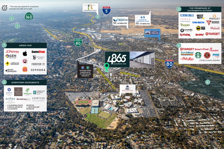 4865 Pasadena Ave, Sacramento, CA for lease - Aerial - Image 3 of 9