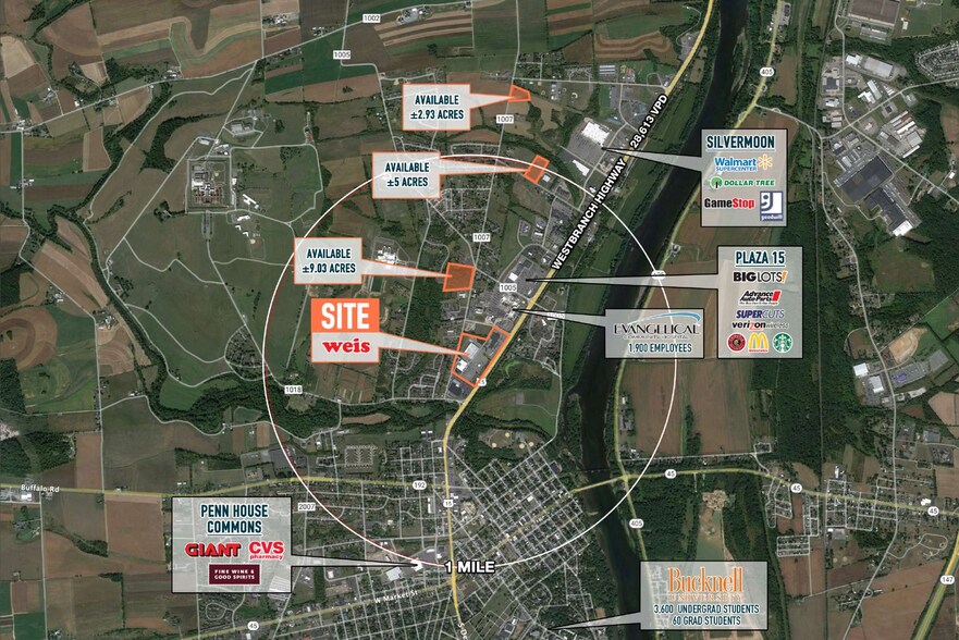 7125 Westbranch Hwy, Lewisburg, PA à louer - Aérien - Image 2 de 3