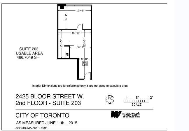 2425 Bloor St W, Toronto, ON for lease Floor Plan- Image 1 of 1