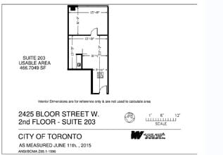 2425 Bloor St W, Toronto, ON for lease Floor Plan- Image 1 of 1