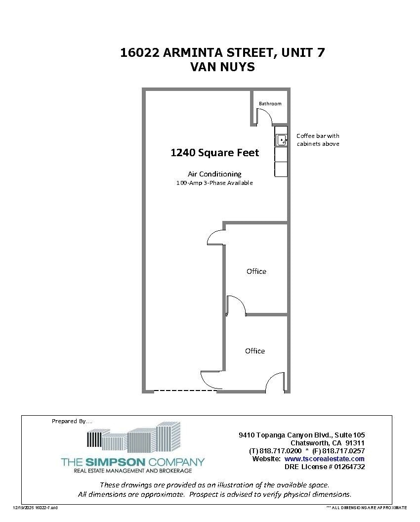 16022 Arminta St, Van Nuys, CA for lease Floor Plan- Image 1 of 1