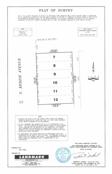 Kedzie Ave, Posen, IL for sale - Plat Map - Image 3 of 3