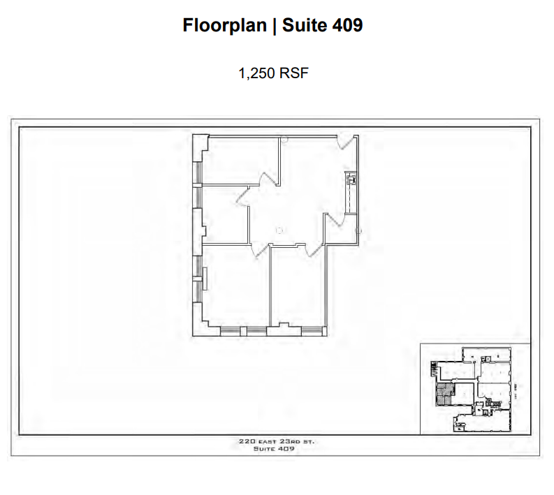 220 E 23rd St, New York, NY à louer Plan d’étage- Image 1 de 5