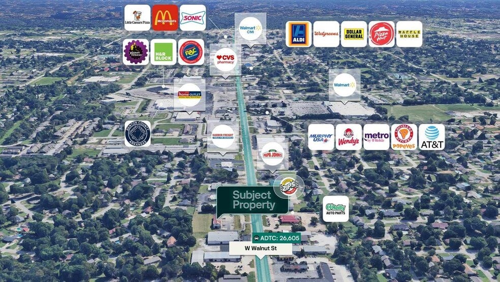 2851 W Walnut St, Rogers, AR à vendre - Aérien - Image 2 de 2