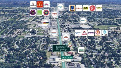 2851 W Walnut St, Rogers, AR - AÉRIEN Vue de la carte