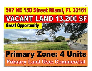 Plus de détails pour 567 NE 150th St, Miami, FL - Terrain à vendre