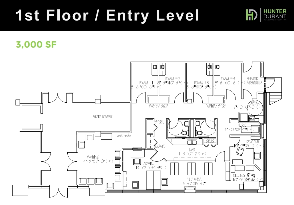 325 W Central Ave, Malvern, PA à louer Plan d’étage- Image 1 de 1