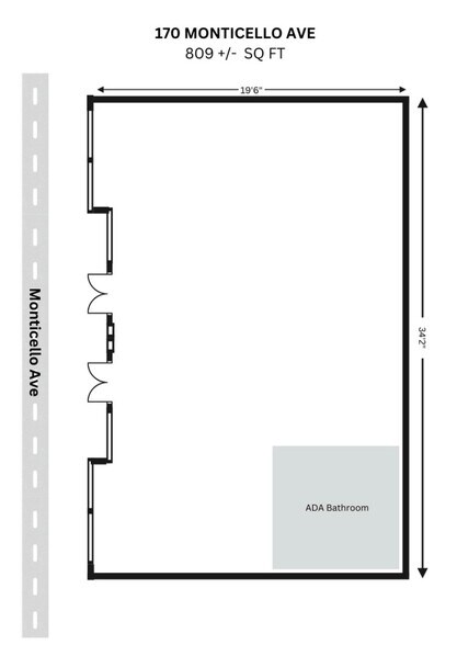 170 Monticello Ave, Jersey City, NJ à louer - Plan d’étage - Image 2 de 2
