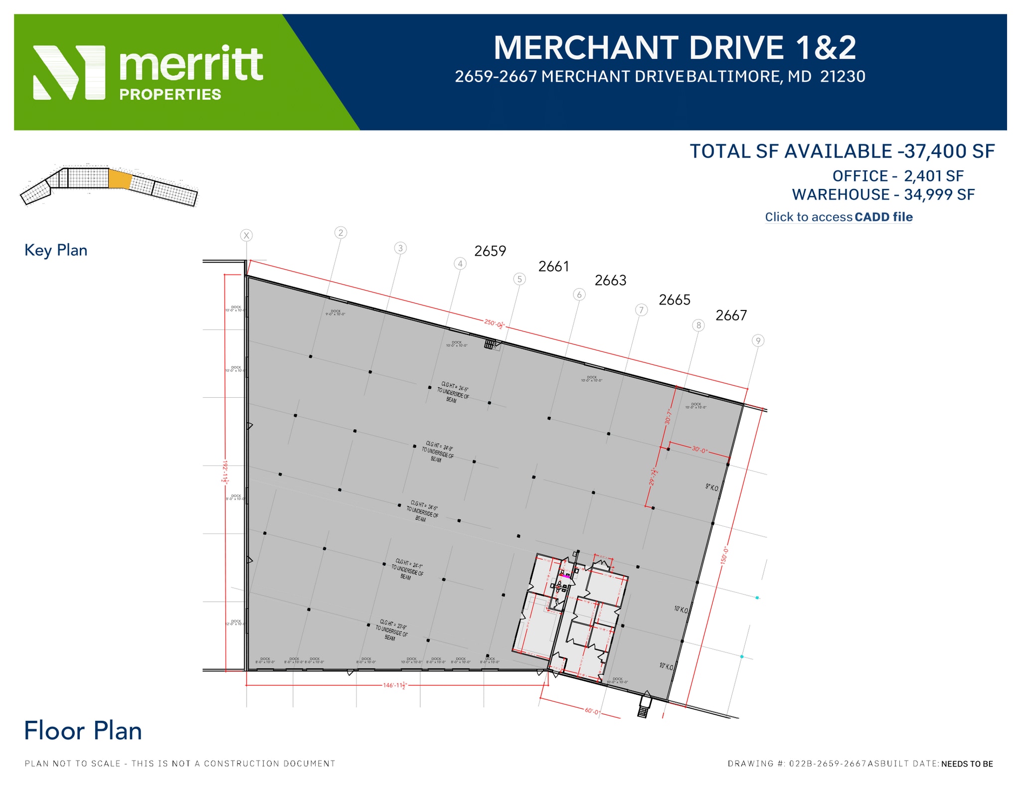 2601-2729 Merchant Dr, Baltimore, MD à louer Plan d’étage- Image 1 de 1