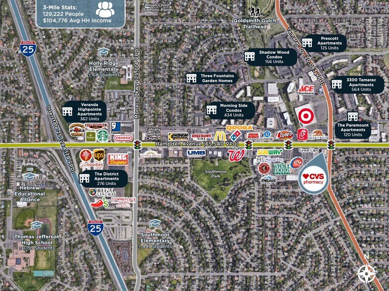 7950 E Hampden Ave, Denver, CO à vendre - Aérien - Image 2 de 7