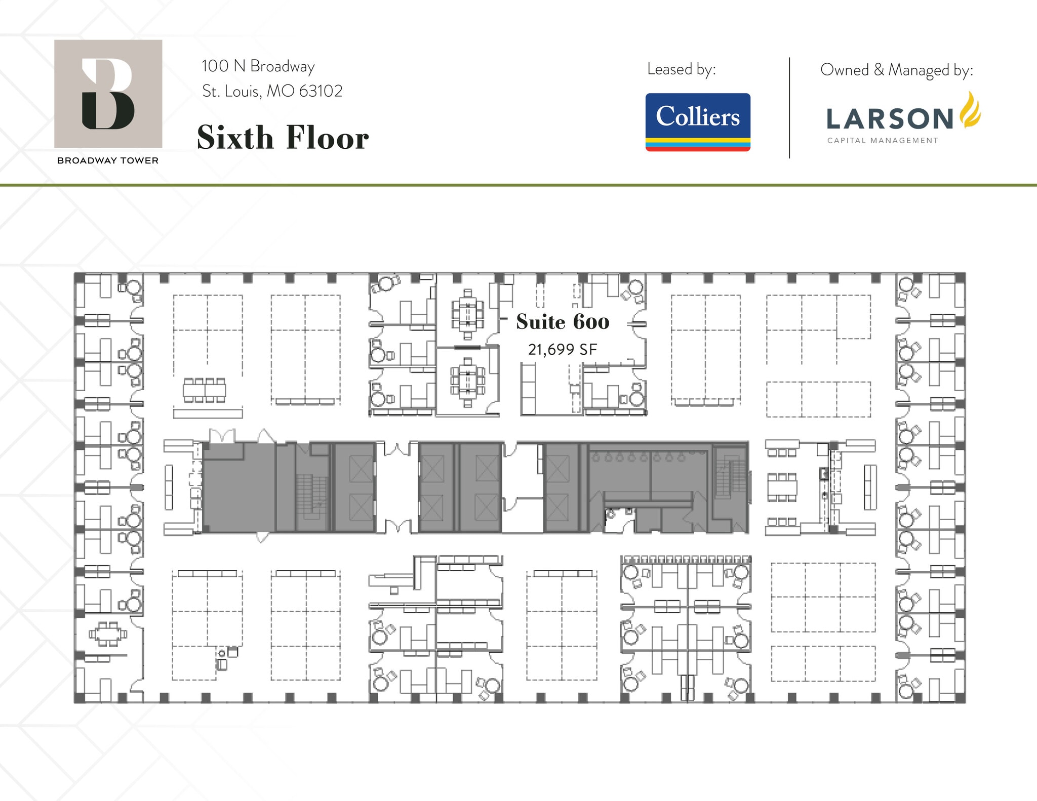 100 N Broadway, Saint Louis, MO à louer Plan d’étage- Image 1 de 1