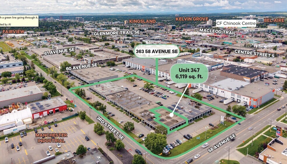 363 58 Av SE, Calgary, AB à louer - Aérien - Image 1 de 1