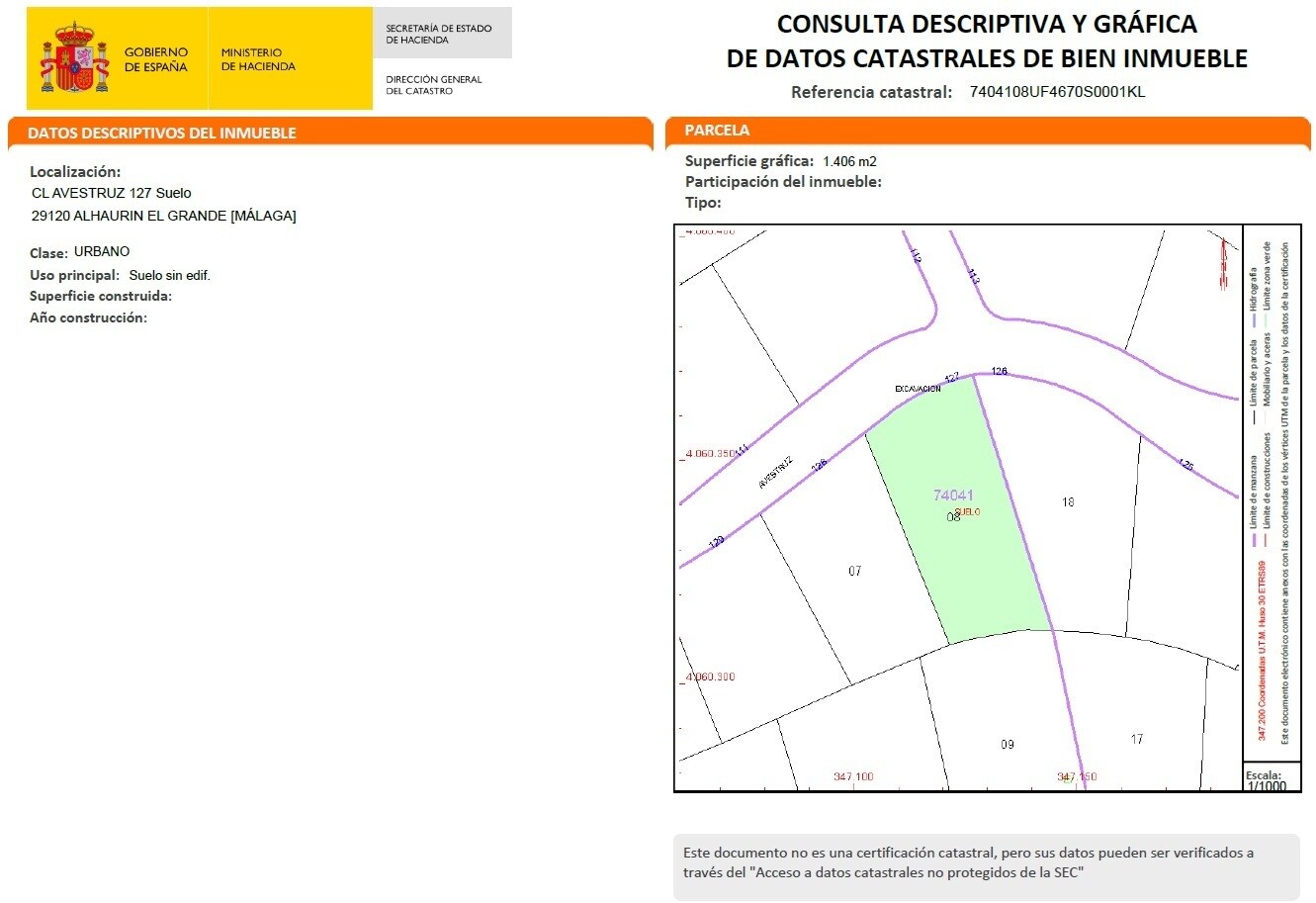 Calle Sierra Gorda, Alhaurín el Grande, Málaga for sale Site Plan- Image 1 of 18