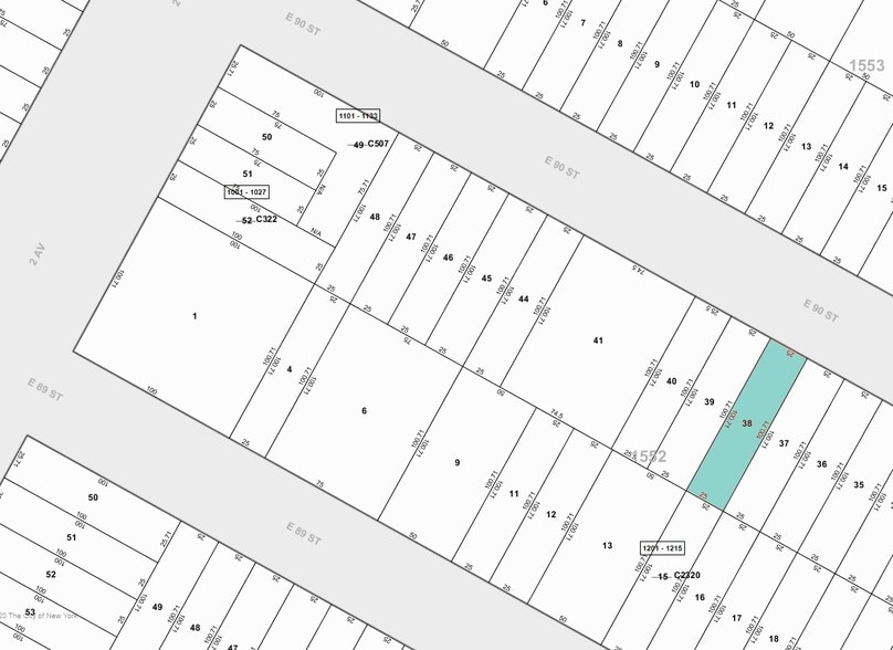 322 E 90th St, New York, NY à vendre - Plan cadastral - Image 2 de 4
