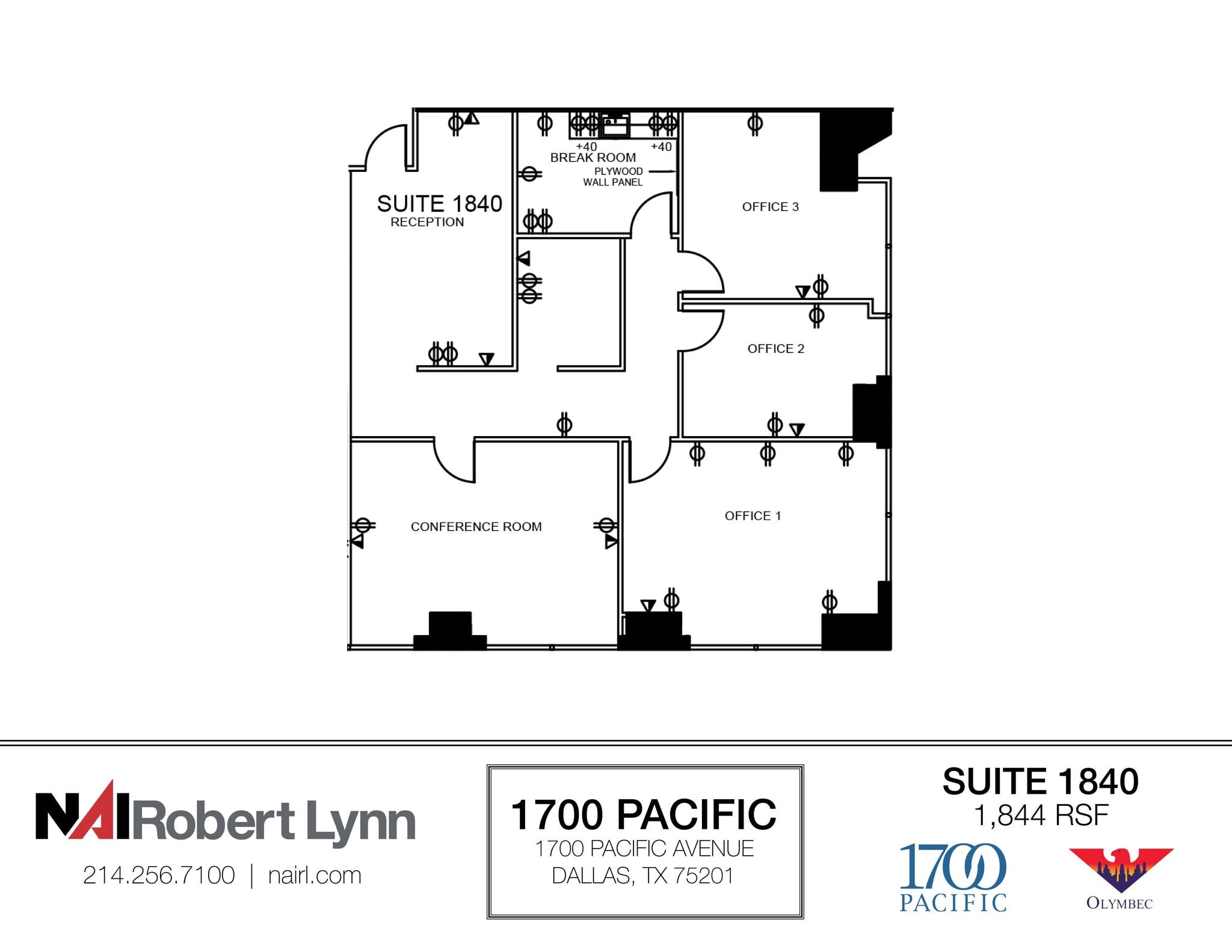 1700 Pacific Ave, Dallas, TX à louer Plan d’étage- Image 1 de 1
