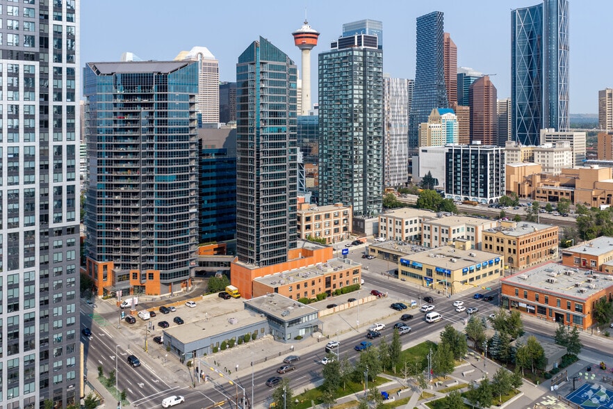 229 11th Ave SE, Calgary, AB for lease - Aerial - Image 3 of 4