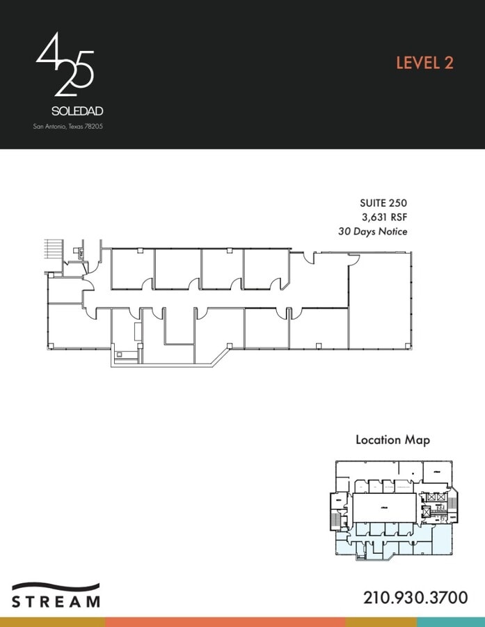 425 Soledad St, San Antonio, TX 78205 - Unité 2 -  - Plan d’étage - Image 2 of 2
