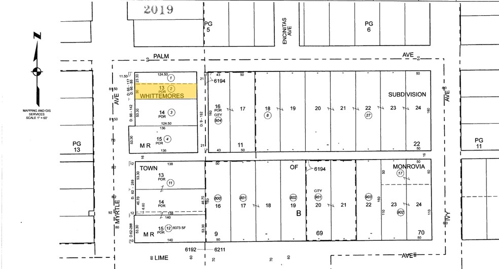 306 S Myrtle Ave, Monrovia, CA for sale - Plat Map - Image 1 of 1