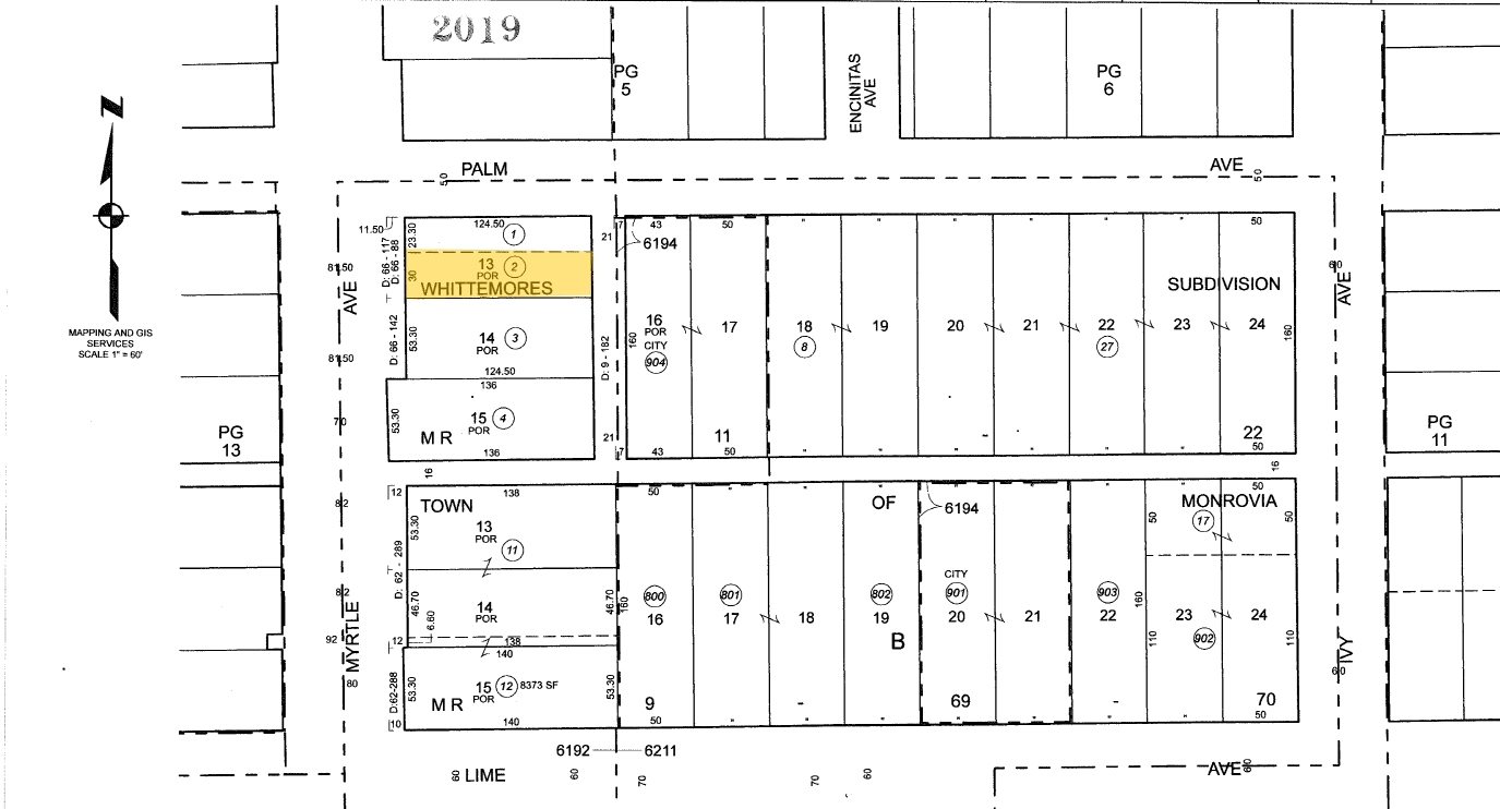 306 S Myrtle Ave, Monrovia, CA à vendre Plan cadastral- Image 1 de 1