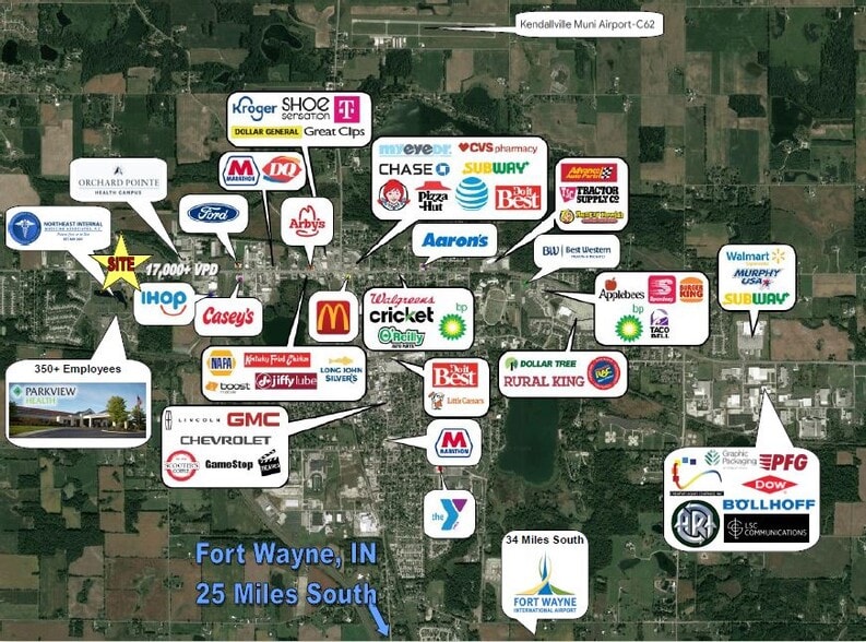 1732 W North St, Kendallville, IN for sale - Aerial - Image 2 of 7