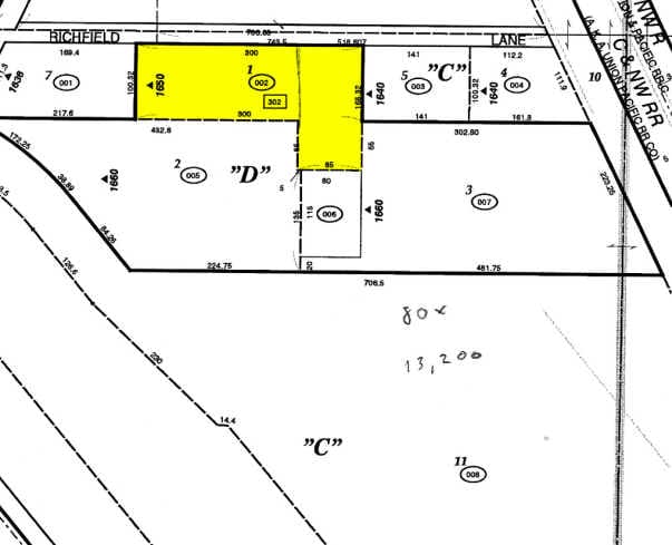 1630 Old Deerfield Rd, Highland Park, IL for lease - Plat Map - Image 3 of 3