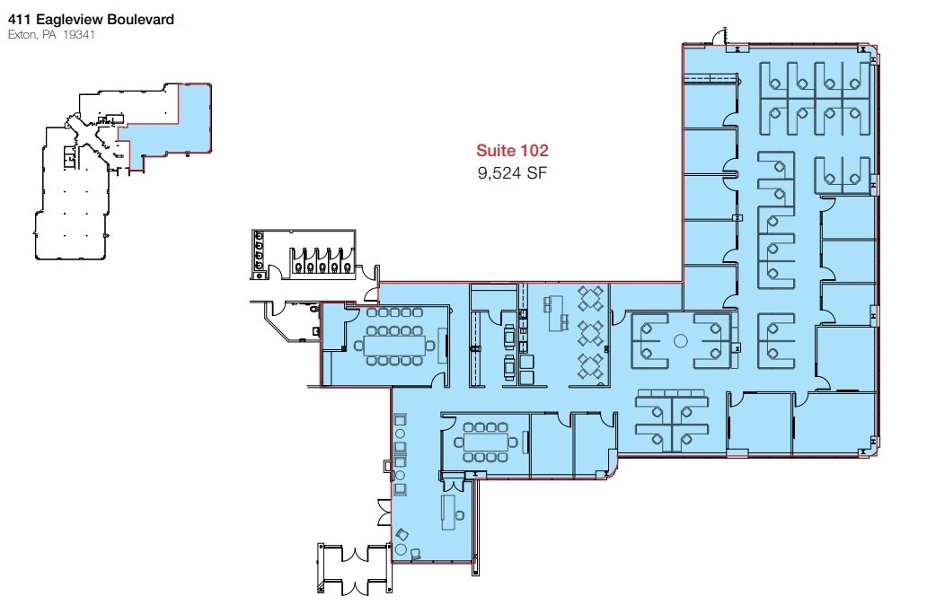 411 Eagleview Blvd, Exton, PA à louer Plan d’étage- Image 1 de 1