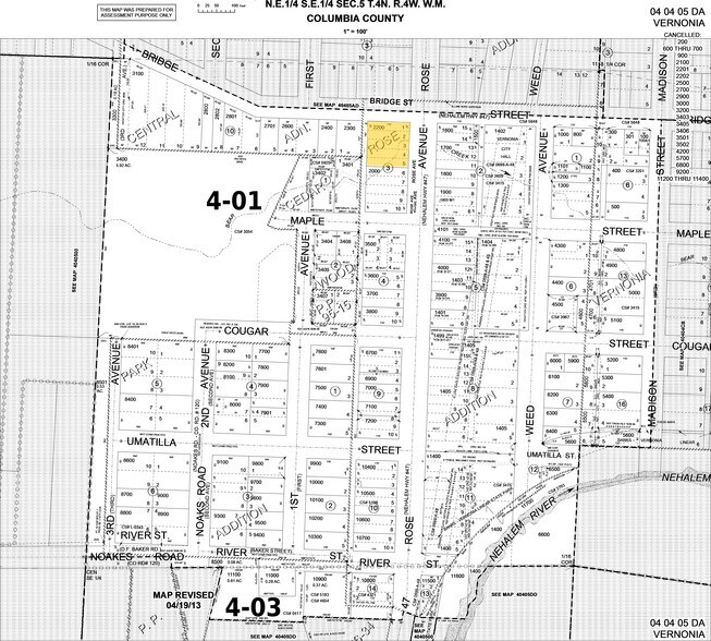 1103 Bridge St, Vernonia, OR à vendre - Plan cadastral - Image 3 de 3