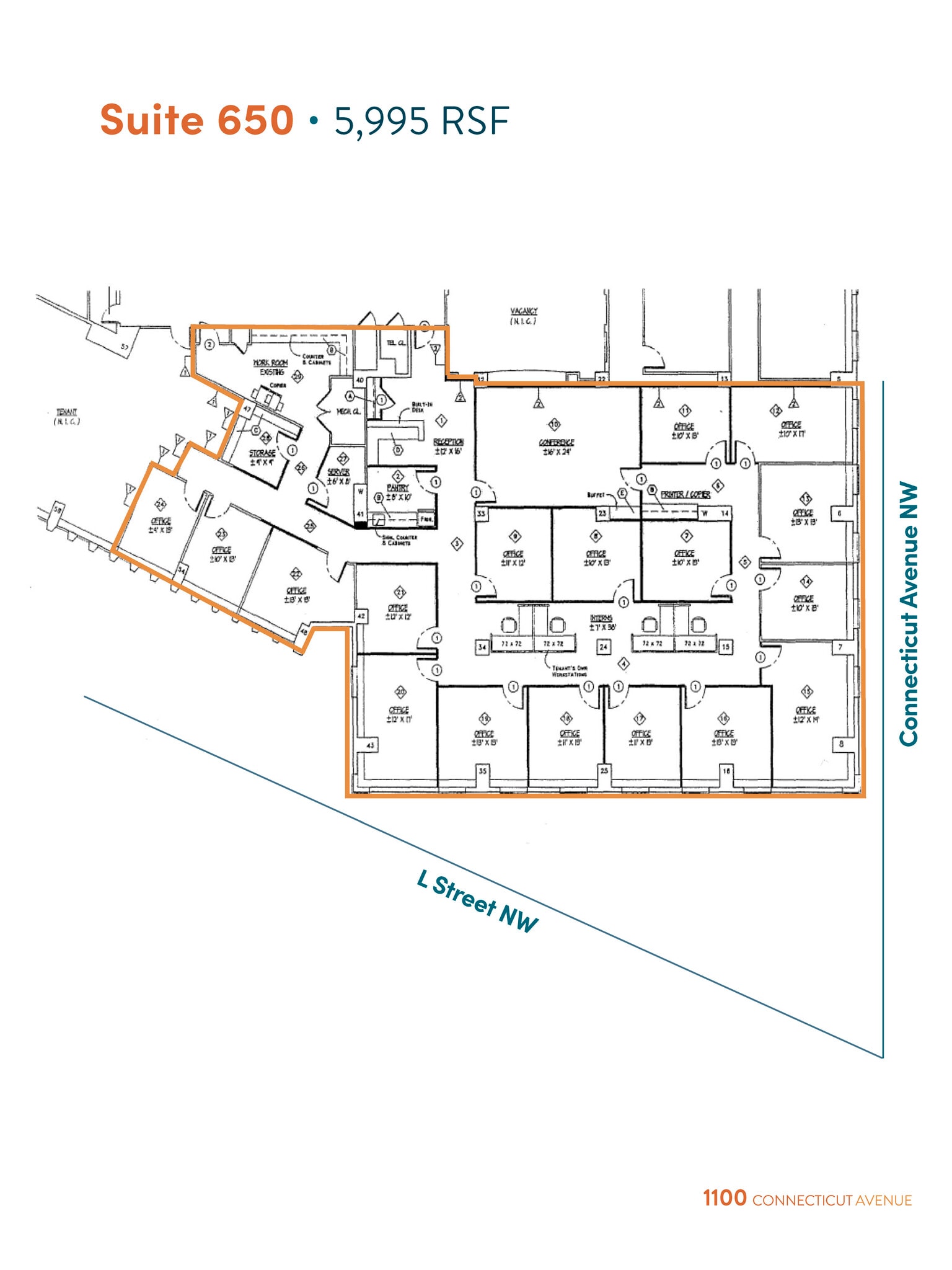 1100 Connecticut Ave NW, Washington, DC à louer Plan d’étage- Image 1 de 3