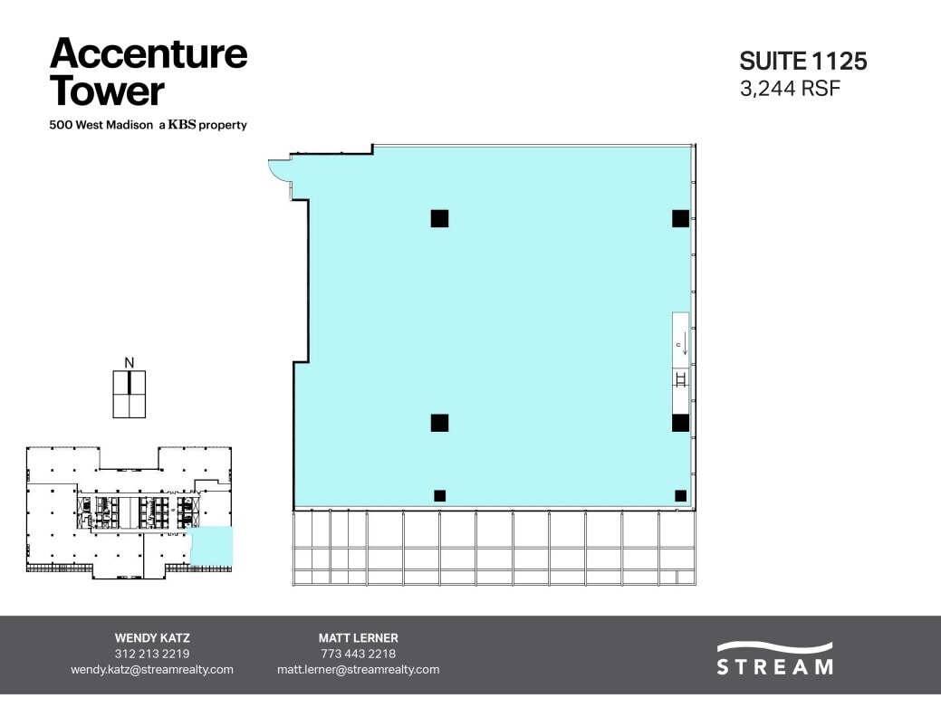 500 W Madison St, Chicago, IL à louer Plan d  tage- Image 1 de 1