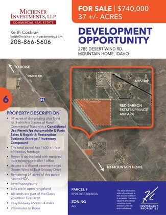 Plus de détails pour 2785 Desert Wind Rd, Mountain Home, ID - Terrain à vendre