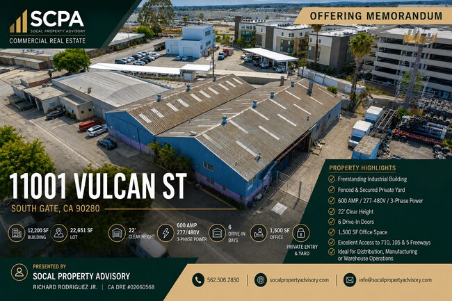 Plus de détails pour 11001 Vulcan St, South Gate, CA - Industriel à louer