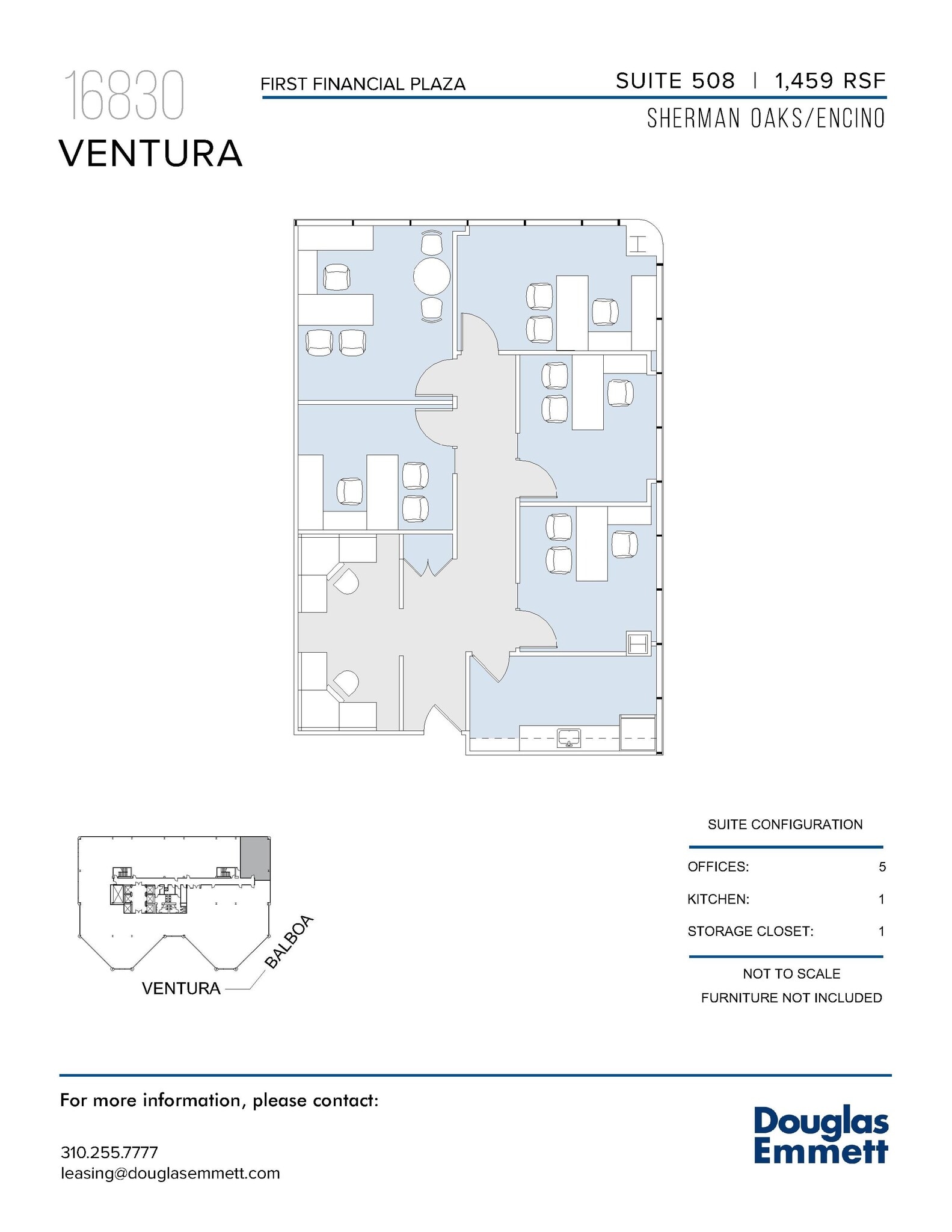 16830 Ventura Blvd, Encino, CA à louer Plan d’étage- Image 1 de 1