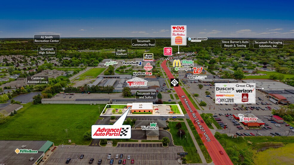 1447 W Chicago Blvd, Tecumseh, MI à vendre - Photo du bâtiment - Image 3 de 5