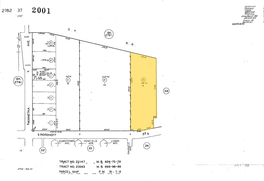 19861-19863 Nordhoff St, Northridge, CA for sale - Plat Map - Image 2 of 2
