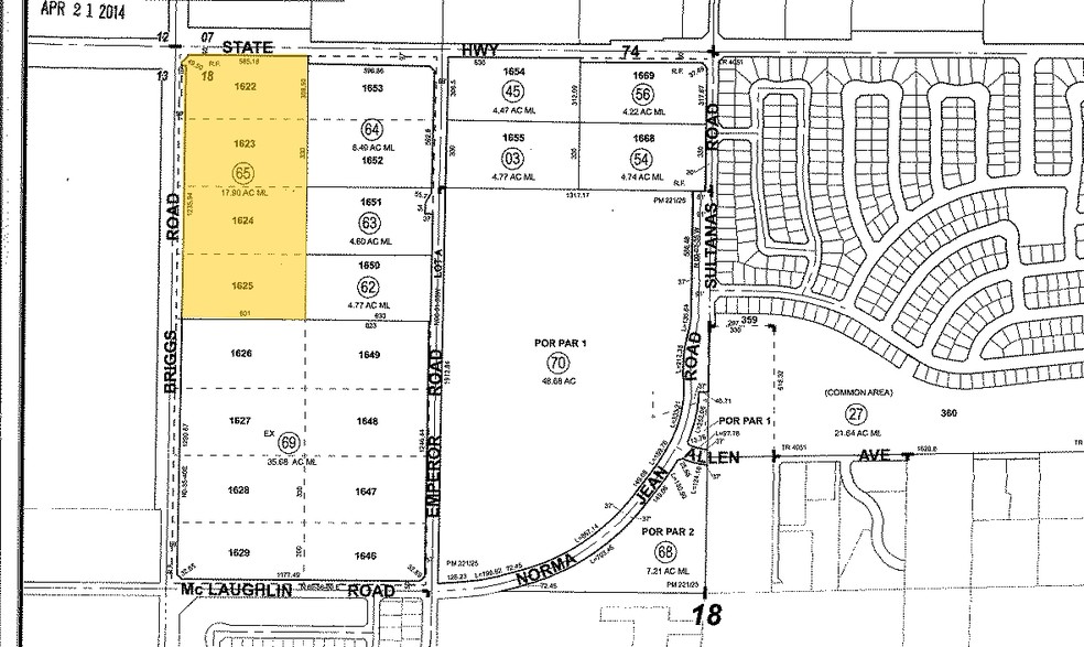 SEC Hwy 74 & Briggs Rd, Homeland, CA à louer - Plan cadastral - Image 2 de 2