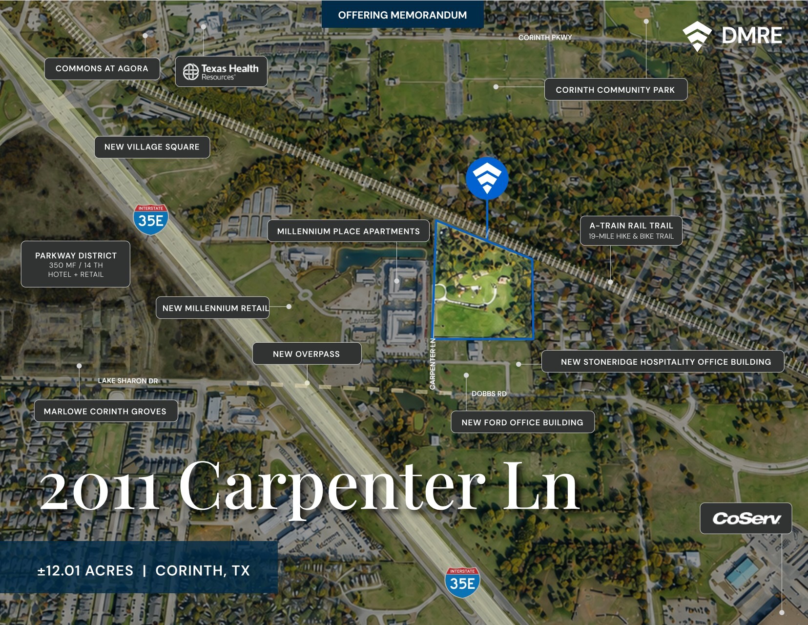 2011 Carpenter St, Corinth, TX for sale Aerial- Image 1 of 3
