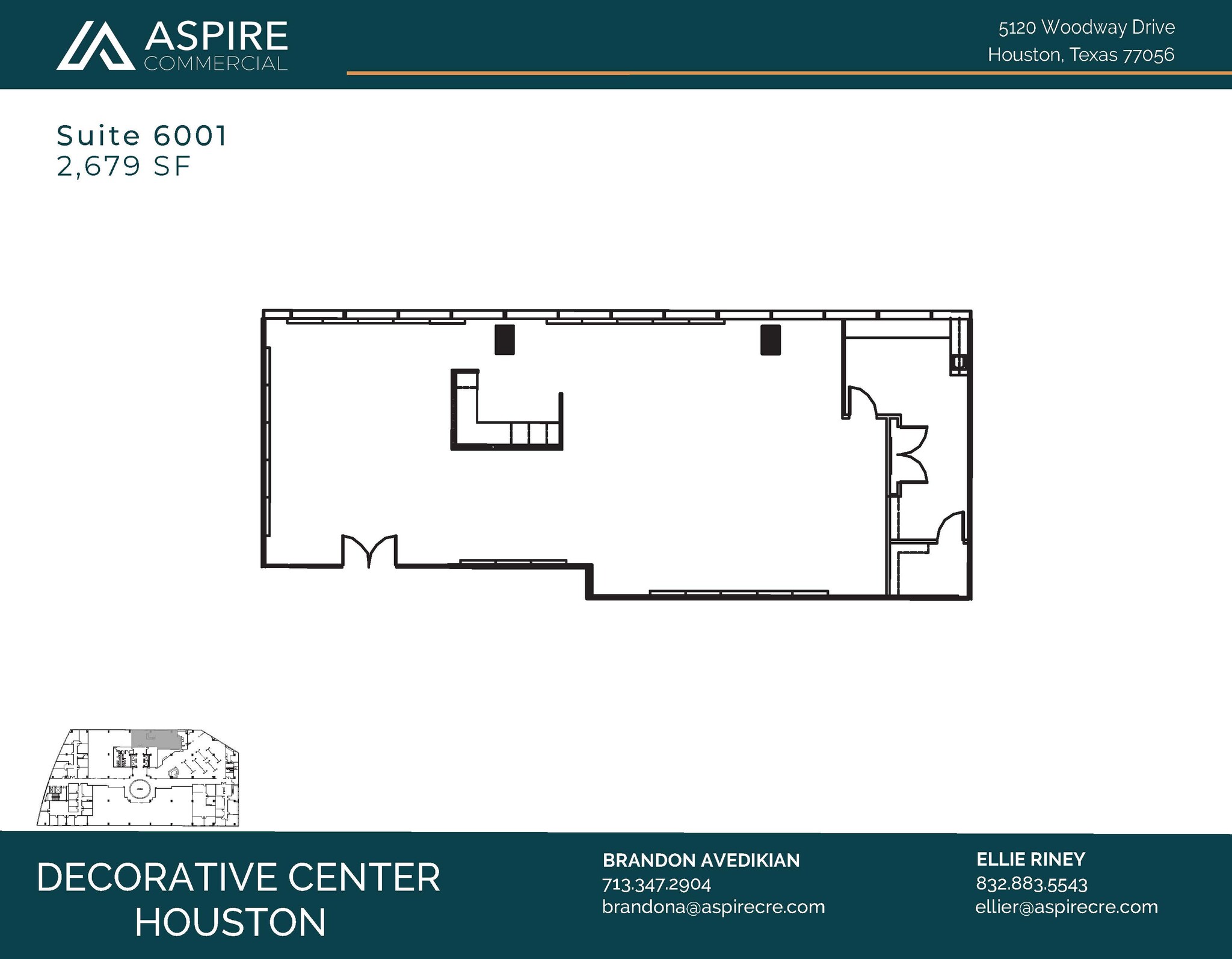 5120 Woodway Dr, Houston, TX à louer Plan d’étage- Image 1 de 5