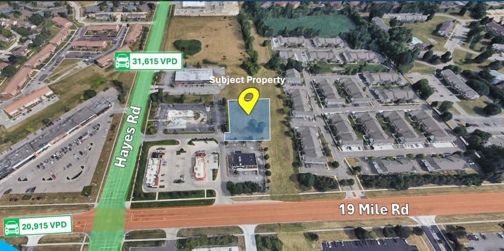 15341 19 Mile Rd, Clinton Twp, MI à vendre - Aérien - Image 3 de 12