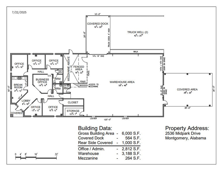 2536 Mid Park Dr, Montgomery, AL for lease - Floor Plan - Image 2 of 3