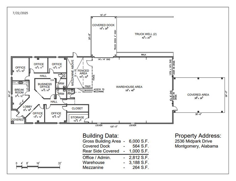 2536 Mid Park Dr, Montgomery, AL à louer - Plan d’étage - Image 2 de 3
