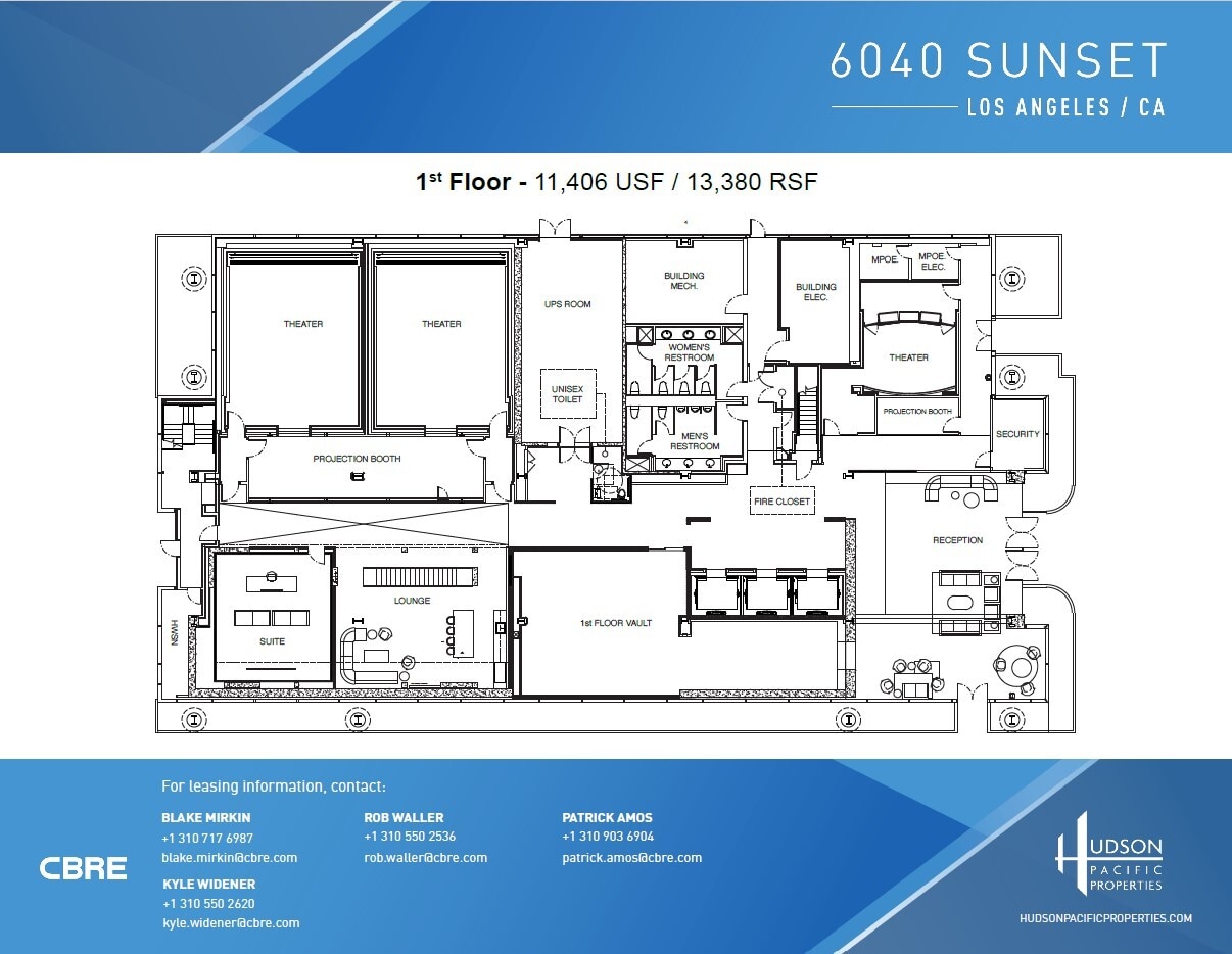 6040 W Sunset Blvd, Los Angeles, CA for lease Floor Plan- Image 1 of 2