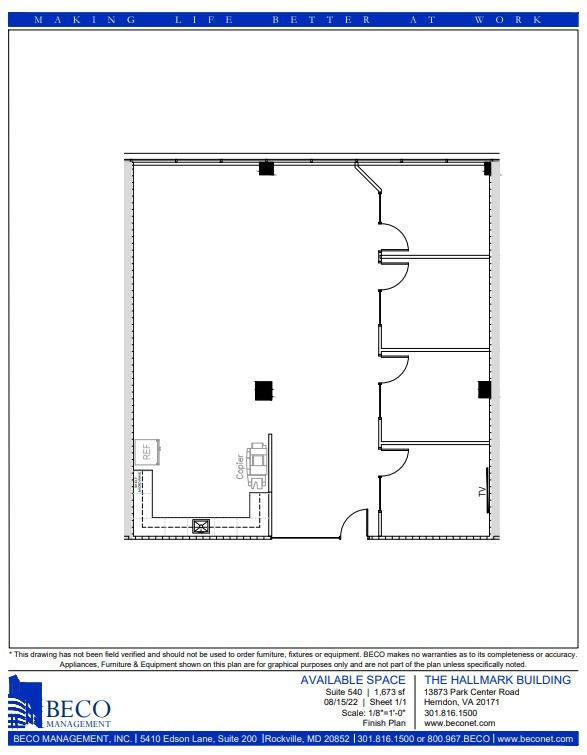 13873 Park Center Rd, Herndon, VA à louer Plan d  tage- Image 1 de 1