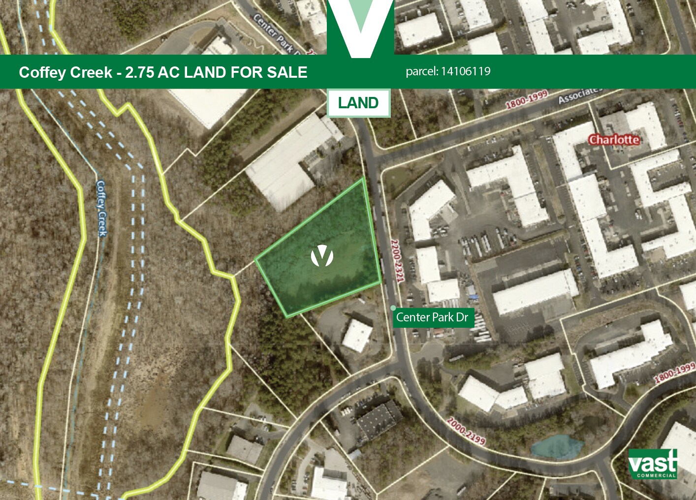 2269 Center Park, Charlotte, NC for sale Aerial- Image 1 of 1