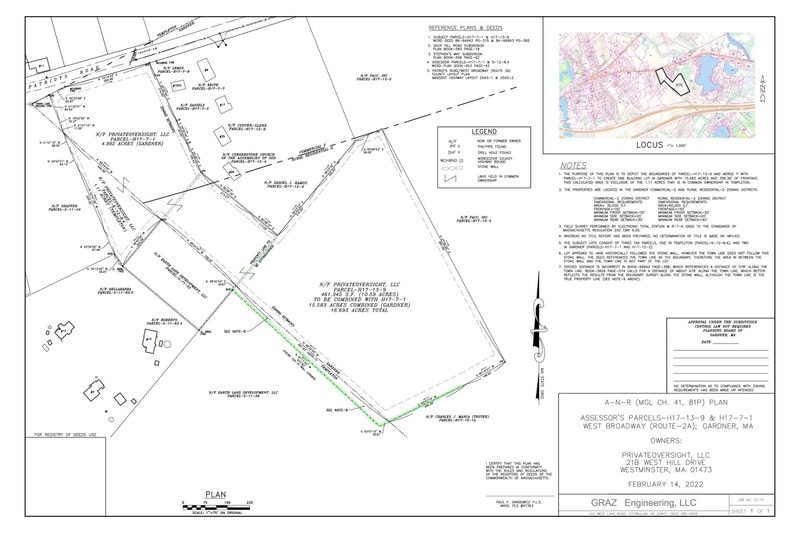 W Broadway, Gardner, MA for sale - Plat Map - Image 1 of 6