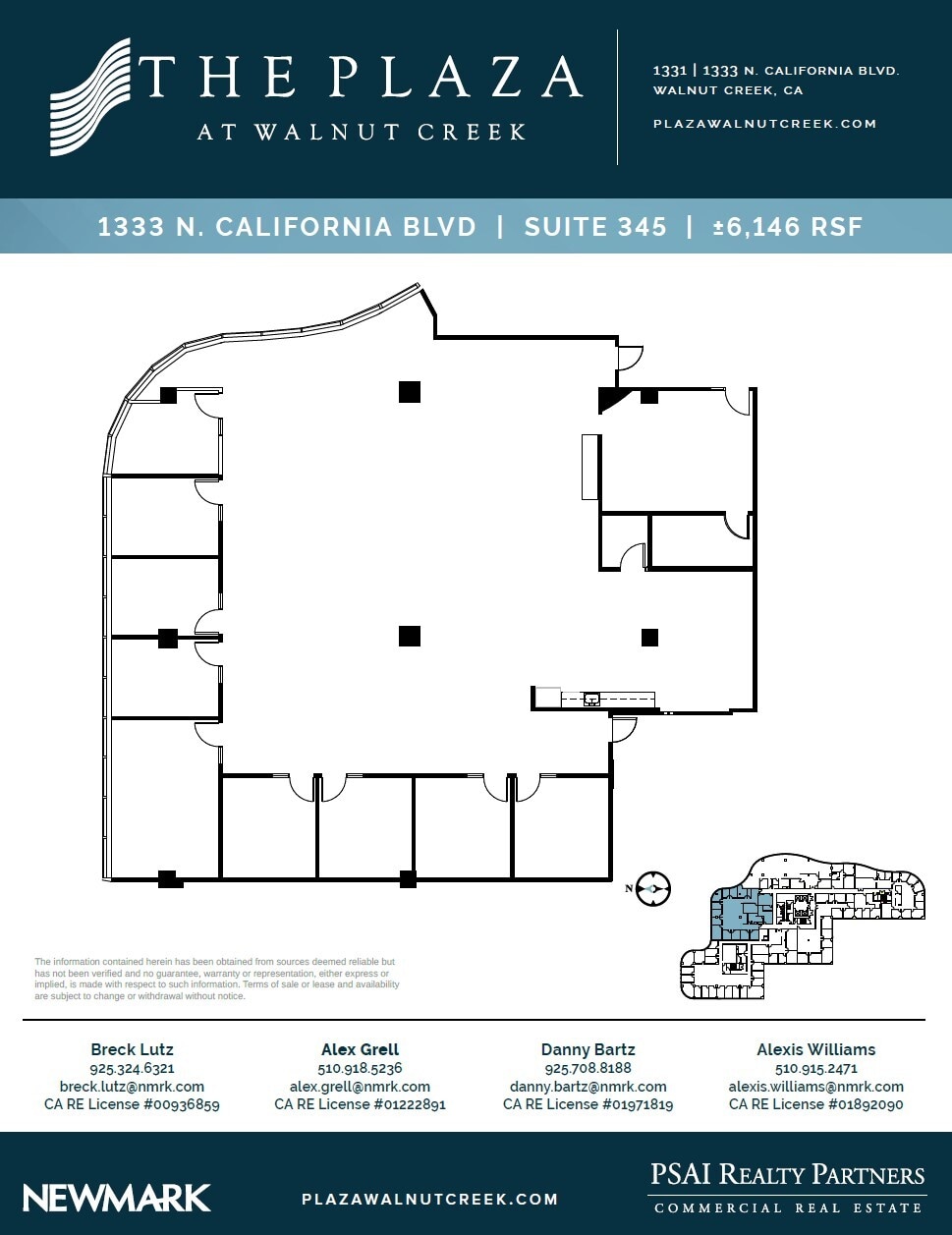 1331 N California Blvd, Walnut Creek, CA à louer Plan d’étage- Image 1 de 1