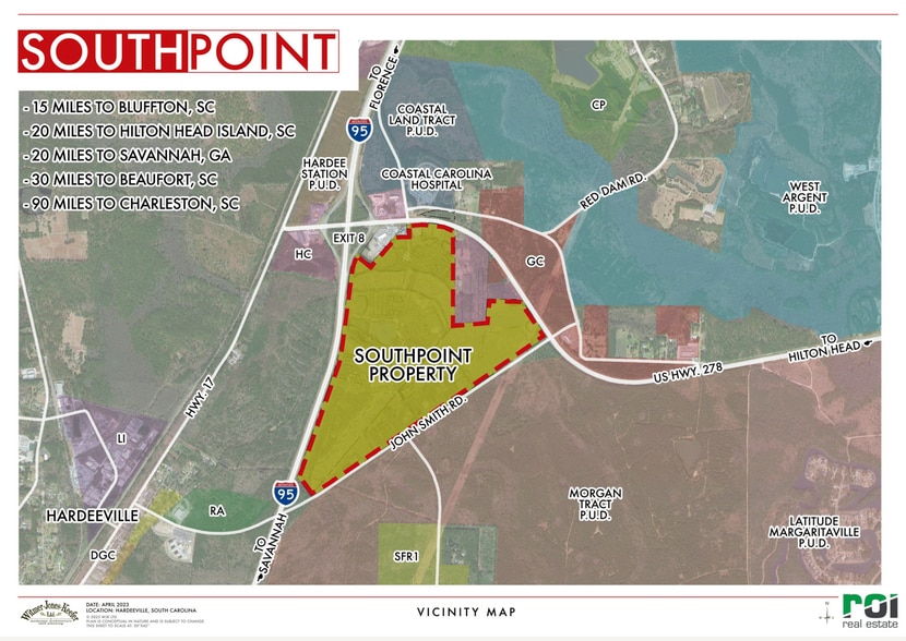 Hwy 95 Exit 8 Hwy 278 hwy, Hardeeville, SC for sale - Aerial - Image 2 of 5