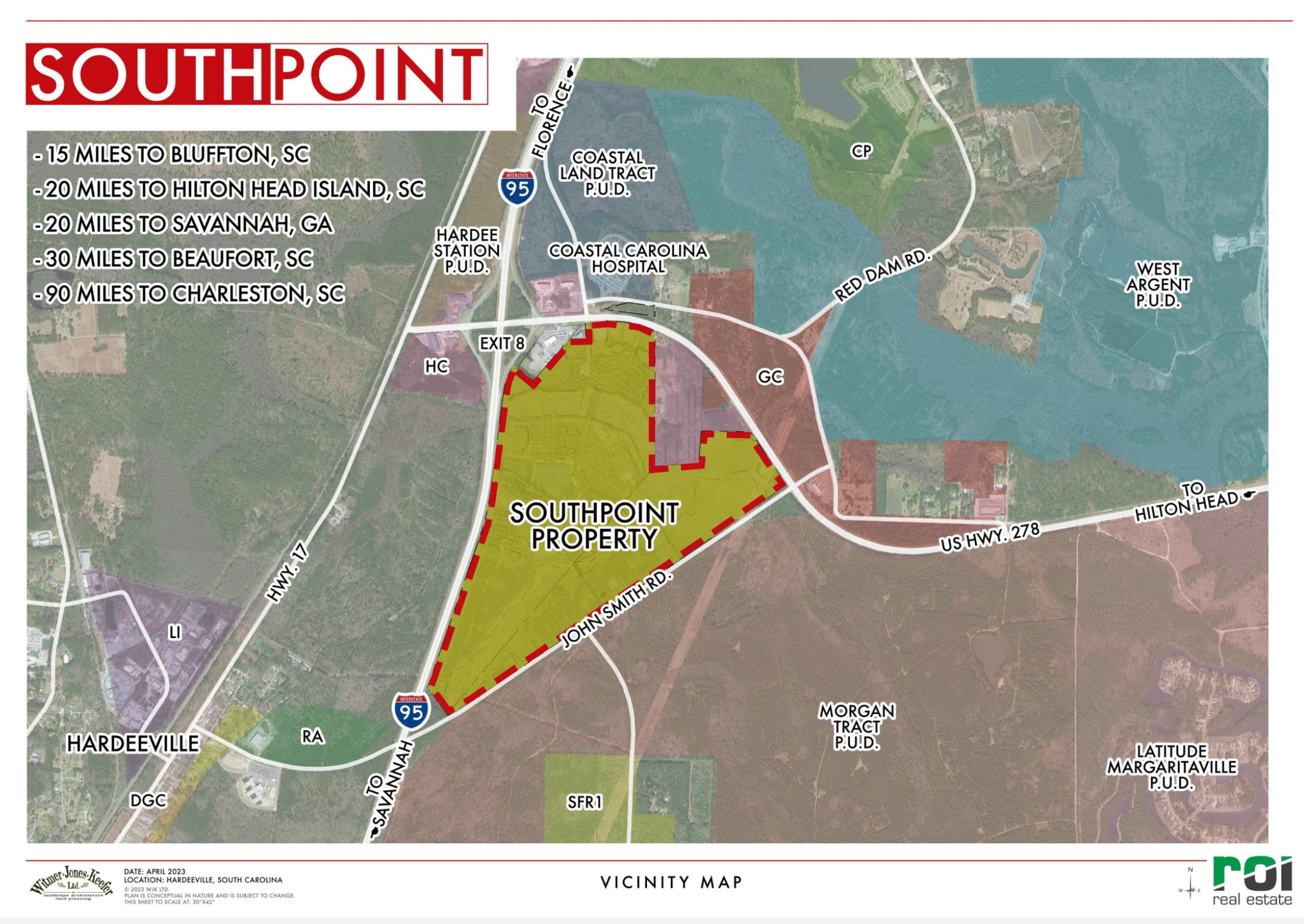 Hwy 95 Exit 8 Hwy 278 hwy, Hardeeville, SC for sale Aerial- Image 1 of 6
