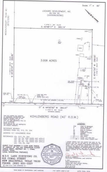 511 Kohlenberg Rd, New Braunfels, TX à vendre - Plan cadastral - Image 2 de 2