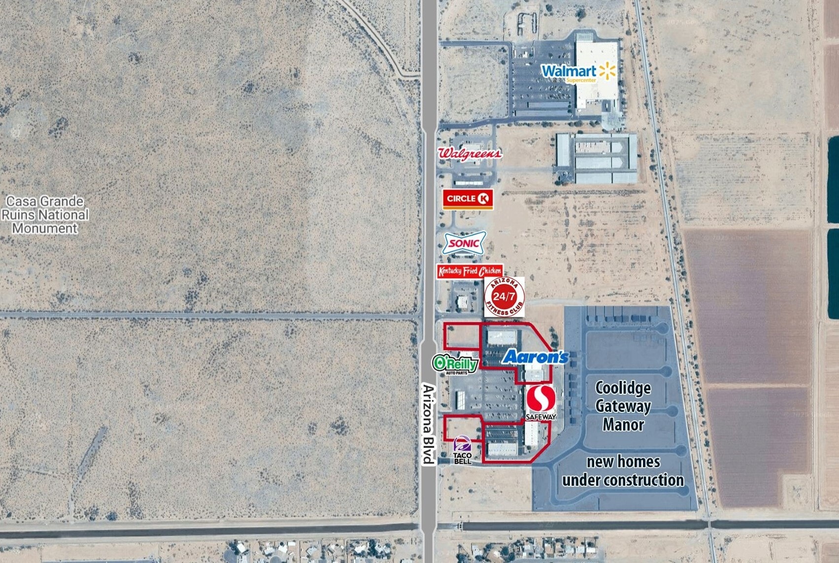 1431 N Arizona Blvd, Coolidge, AZ for lease Aerial- Image 1 of 3